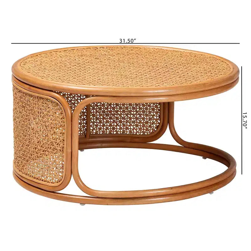 bali & pari Eldon Rattan Coffee Table Honey