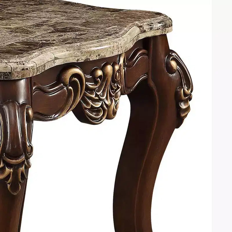 Acme Furniture Mehadi Accent Table Natural Marble Top/Walnut