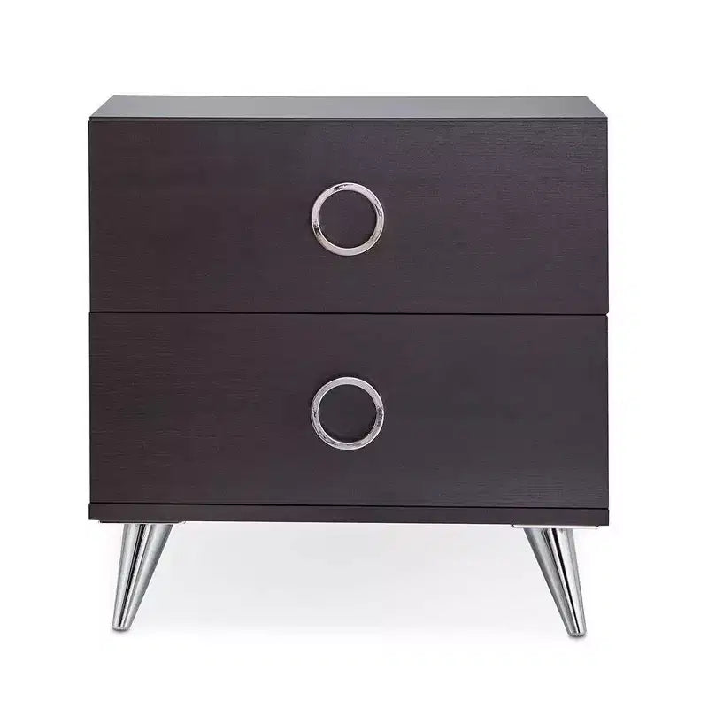 Acme Furniture 20" Elms Accent Table Espresso: MDF Construction, Wood Veneer Top, Drawer Storage, No Tools Assembly