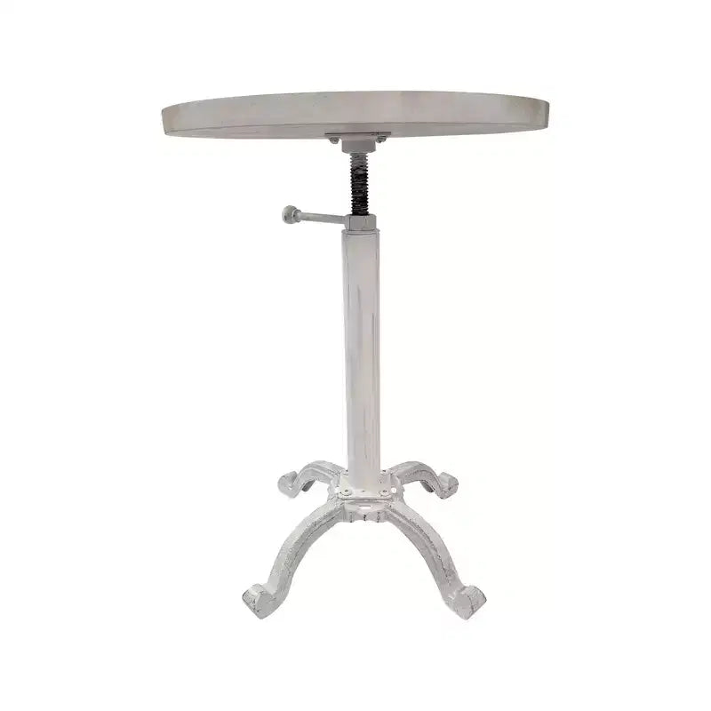 Carolina Living Colton Adjustable Vintage Table Whitewash: Sturdy Iron Base, Mango Wood, 22" Height