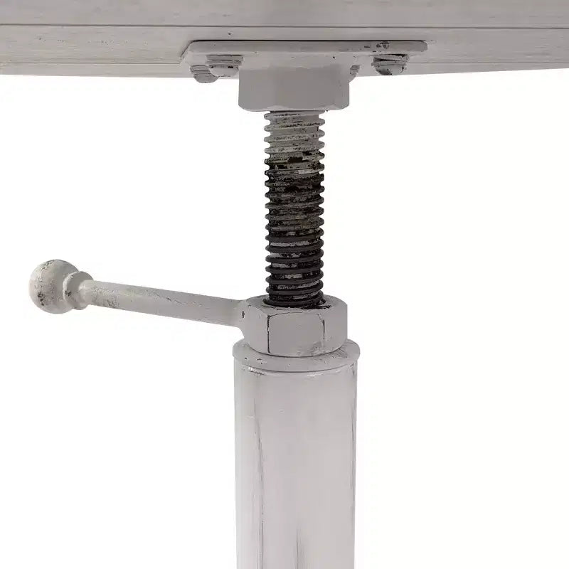 Carolina Living Colton Adjustable Vintage Table Whitewash: Sturdy Iron Base, Mango Wood, 22" Height