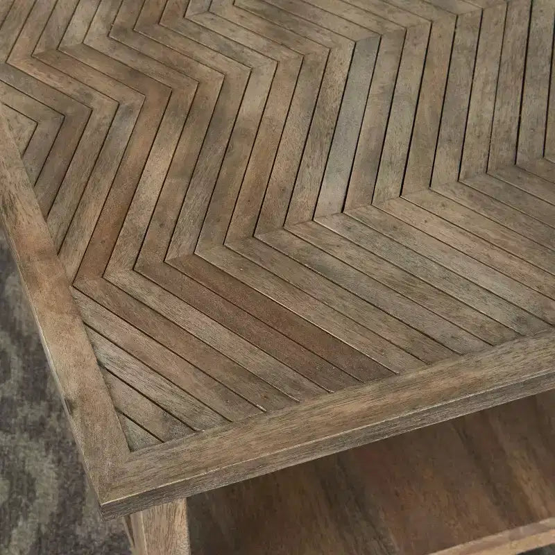 Milani Rectangle Cocktail Table Natural: Mango Wood, Mid-Century Modern, Storage Shelf - Steve Silver Co.