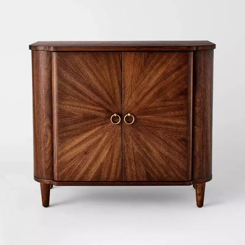 Nephi Two Door Cabinet Walnut Brown Wood Veneer - Threshold™ designed with Studio McGee