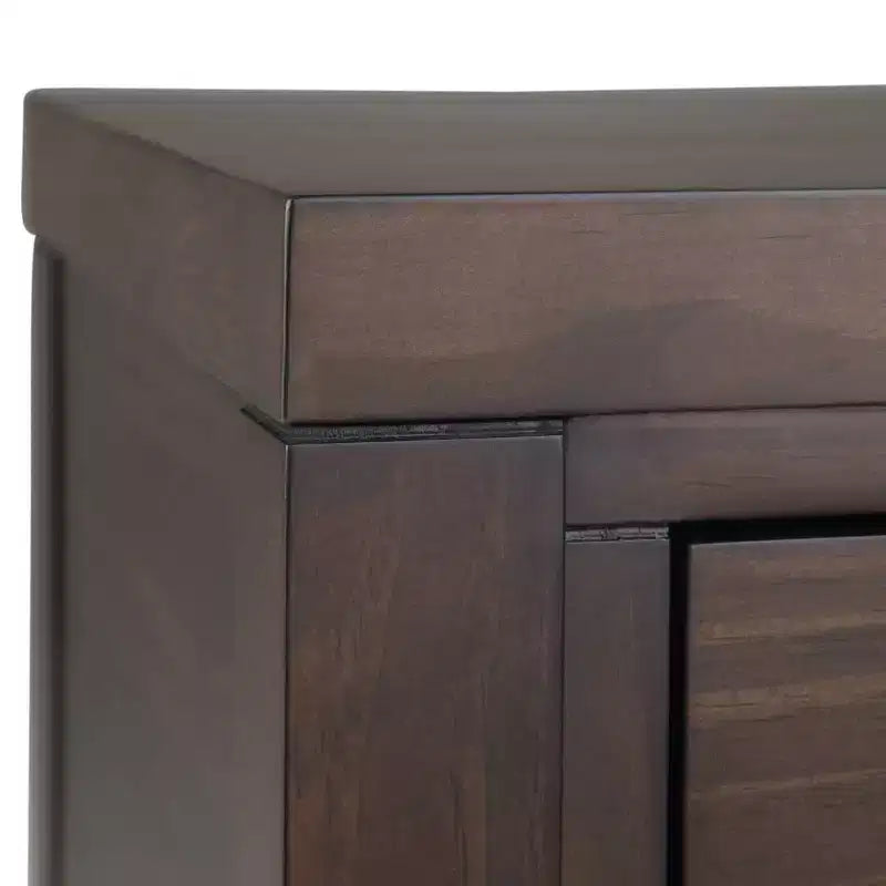 WyndenHall 60" Fabian Wide Console Table Walnut Brown: Mid-Century Modern, Hardwood Frame, Acacia Top