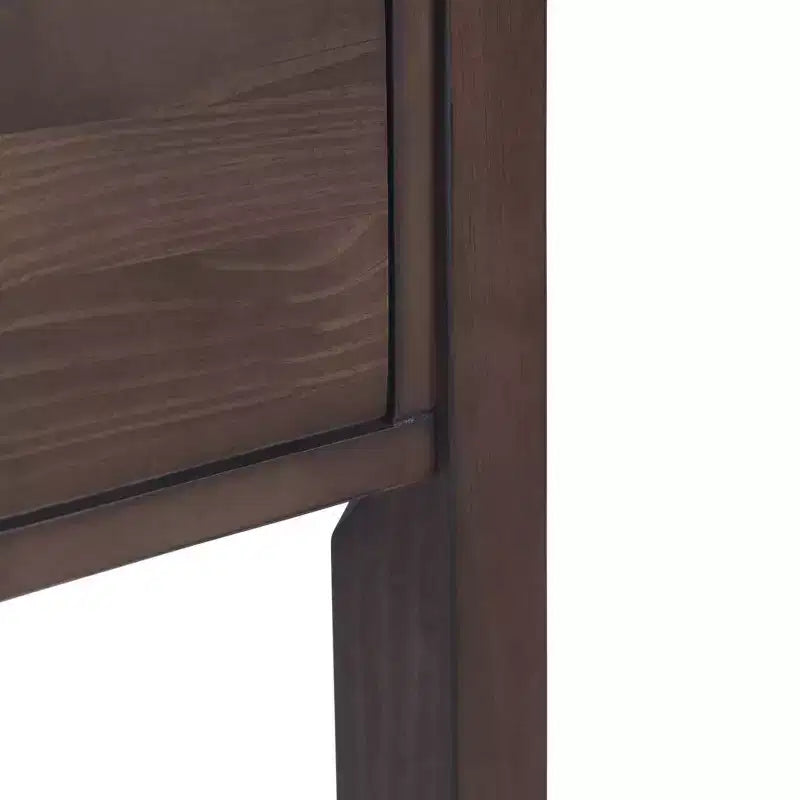 WyndenHall 60" Fabian Wide Console Table Walnut Brown: Mid-Century Modern, Hardwood Frame, Acacia Top