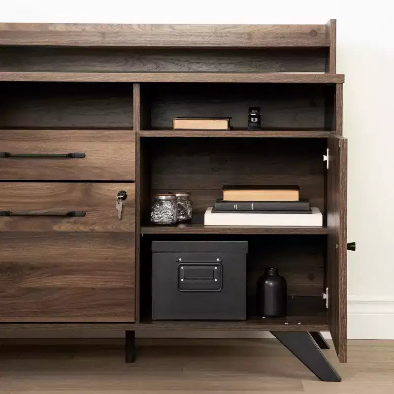 South Shore Twin Londen Bed Brown/Weathered Oak: 3 Drawers, Particle Board, 250lb Capacity