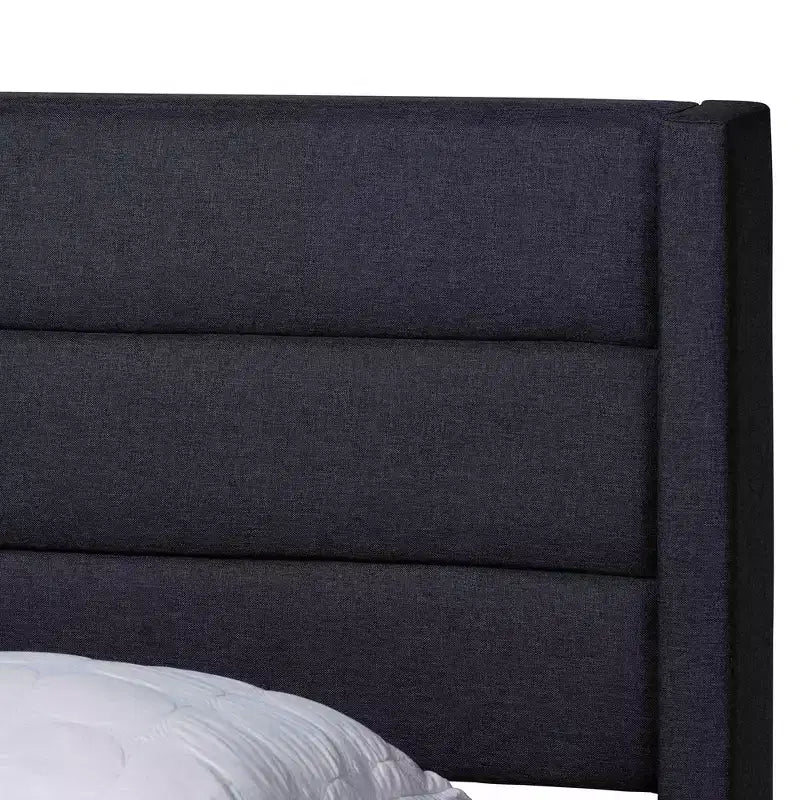 Full Braylon Fabric & Wood Platform Storage Bed with Drawer - Baxton Studio