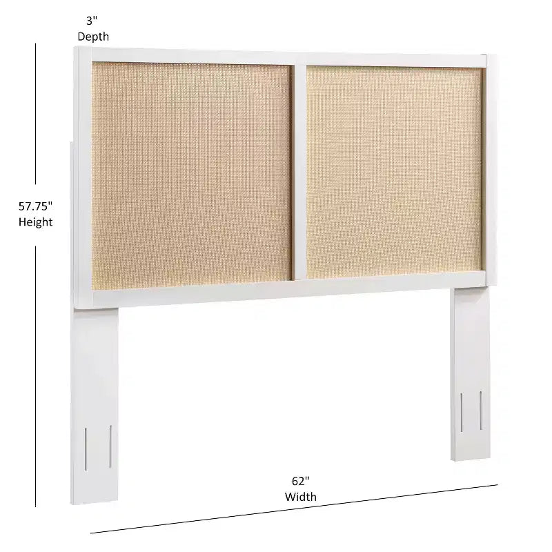Comfort Pointe Queen/Full Bayport Headboard: Coastal Style, Poplar & MDF, Adjustable Height
