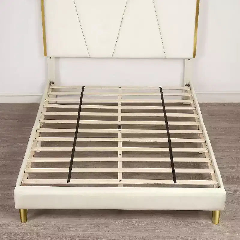 Full Kealoa Glam Fully Upholstered Bed Beige - HOMES: Inside + Out