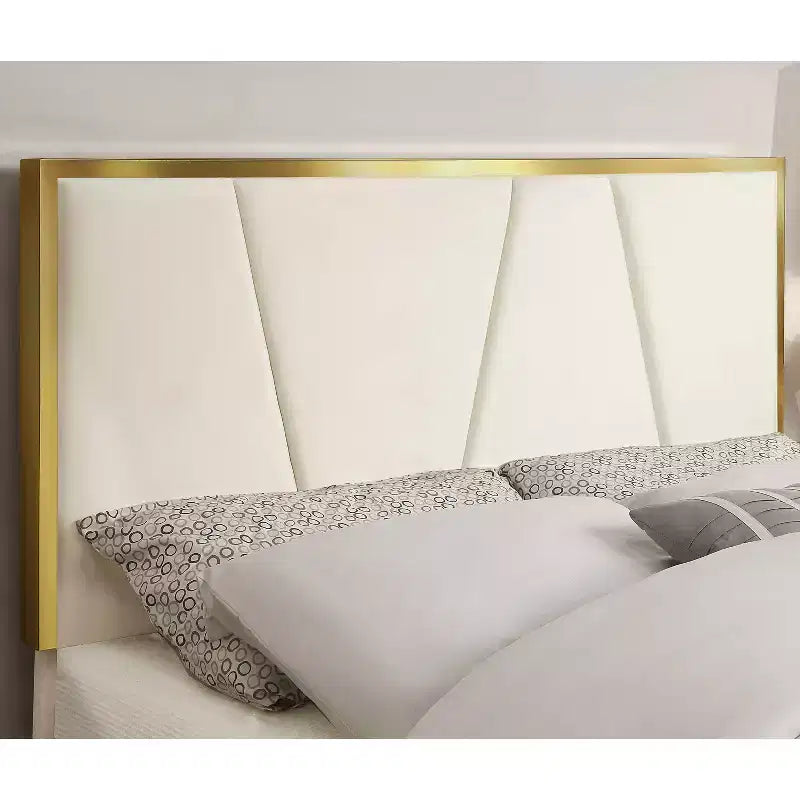 Full Kealoa Glam Fully Upholstered Bed Beige - HOMES: Inside + Out