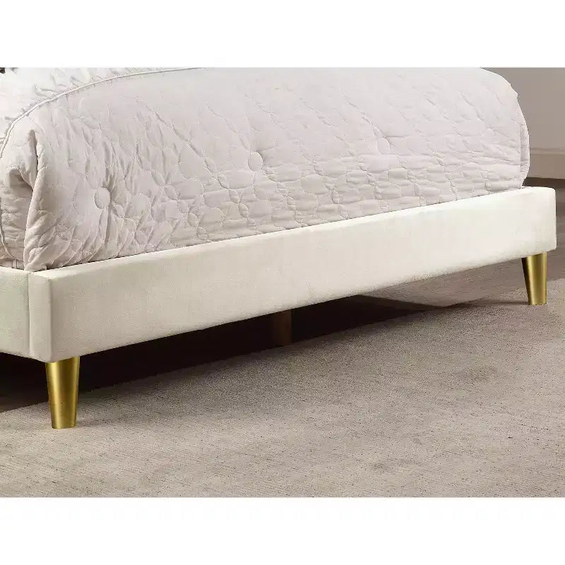 Full Kealoa Glam Fully Upholstered Bed Beige - HOMES: Inside + Out