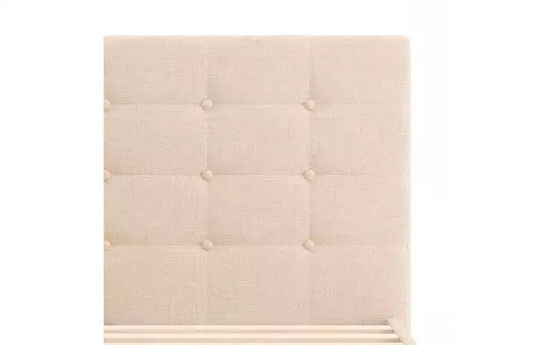 Zinus King Ibidun Upholstered Platform Bed Frame Light Brown: Steel Frame, No Box Spring Needed, Easy Care