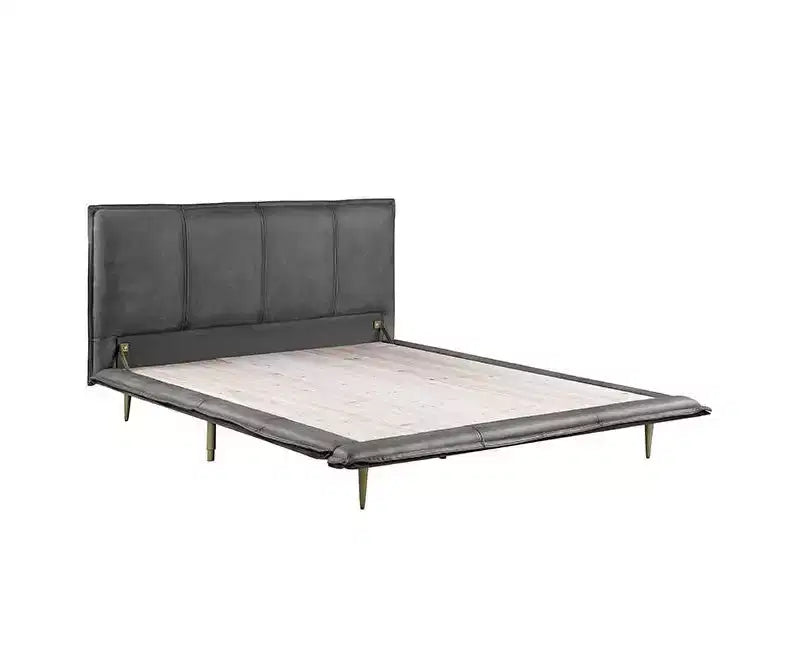 Acme Furniture King Metis Bed Grain Leather Gray