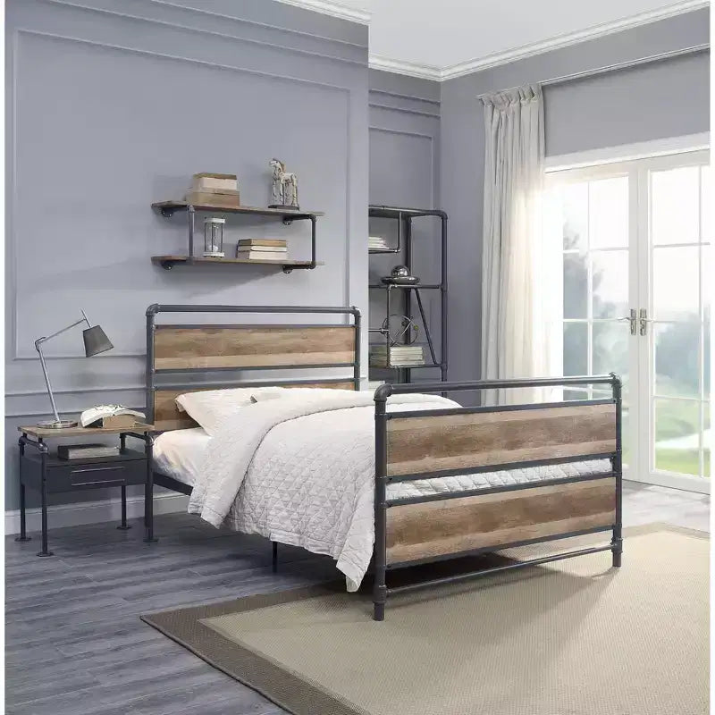 Brantley 78" Full Bed Antique Oak and Sandy Gray - Acme Furniture
