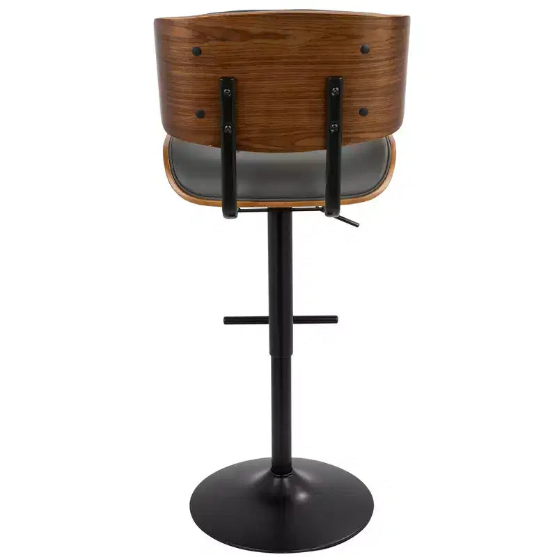 Set of 2 Lombardi Mid-Century Modern Adjustable Counter Height Barstool - Lumisource
