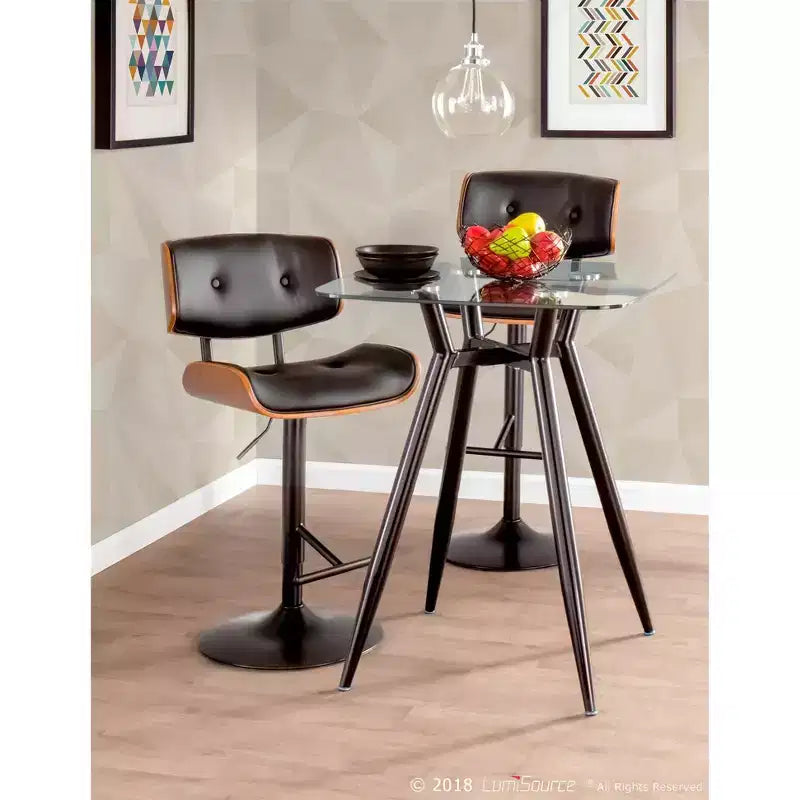 Set of 2 Lombardi Mid-Century Modern Adjustable Counter Height Barstool - Lumisource
