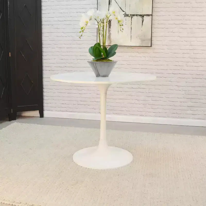 Carolina Living 36 Zaha Round Marble Top Dining Table