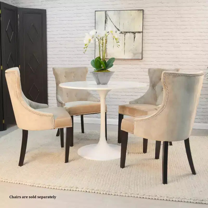 Carolina Living 36 Zaha Round Marble Top Dining Table