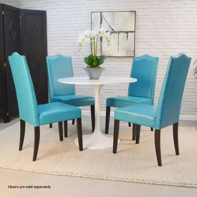Carolina Living 36 Zaha Round Marble Top Dining Table