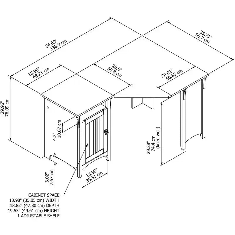 Salinas Corner Desk with Storage - Bush Furniture