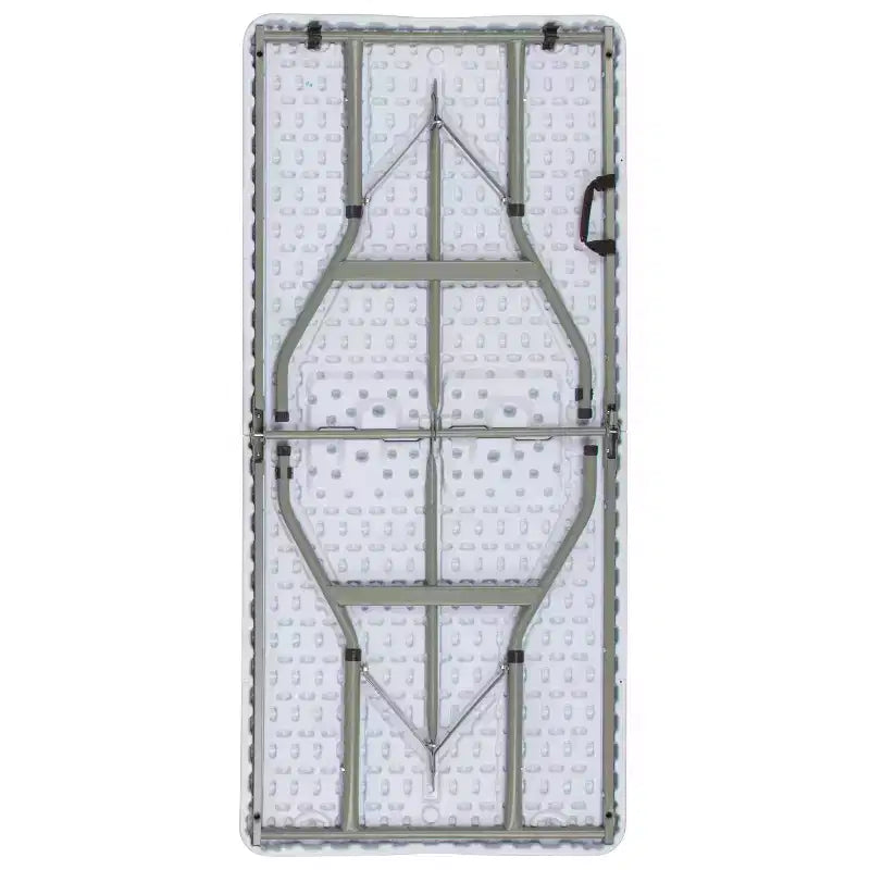 Flash Furniture Kathryn 5-Foot Height Adjustable Bi-Fold Granite White Plastic Banquet and Event Folding Table with Carrying Handle