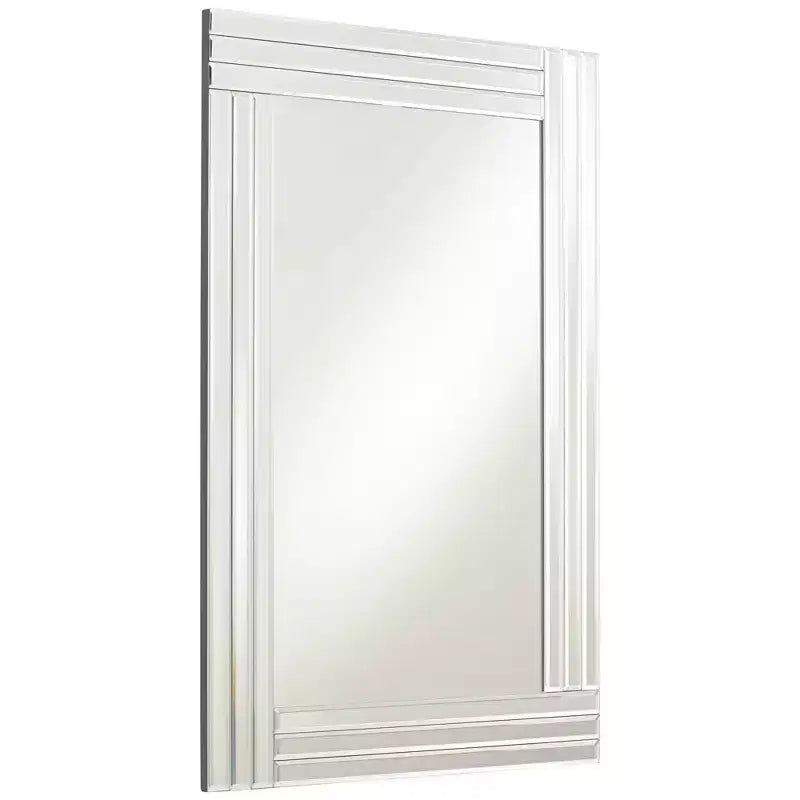 Possini Euro Design Sofija Rectangular Vanity Wall Mirror Modern Mirrored Glass Layered Frame 23 1/2 Wide for Bathroom Bedroom Living Room Entryway