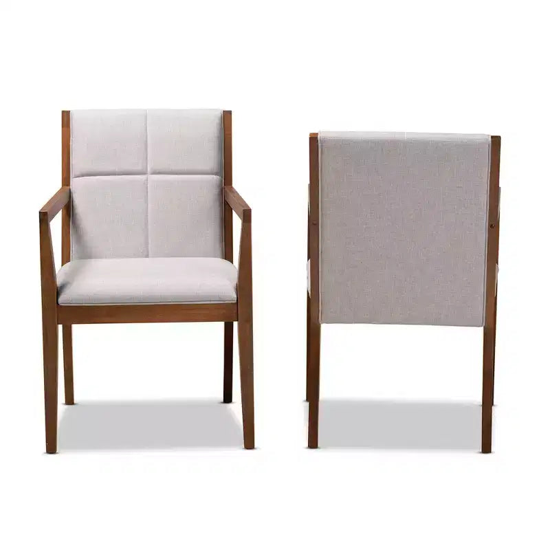 Set of 2 Theresa Fabric Upholstered Wood Living Room Accent Chair - Baxton Studio