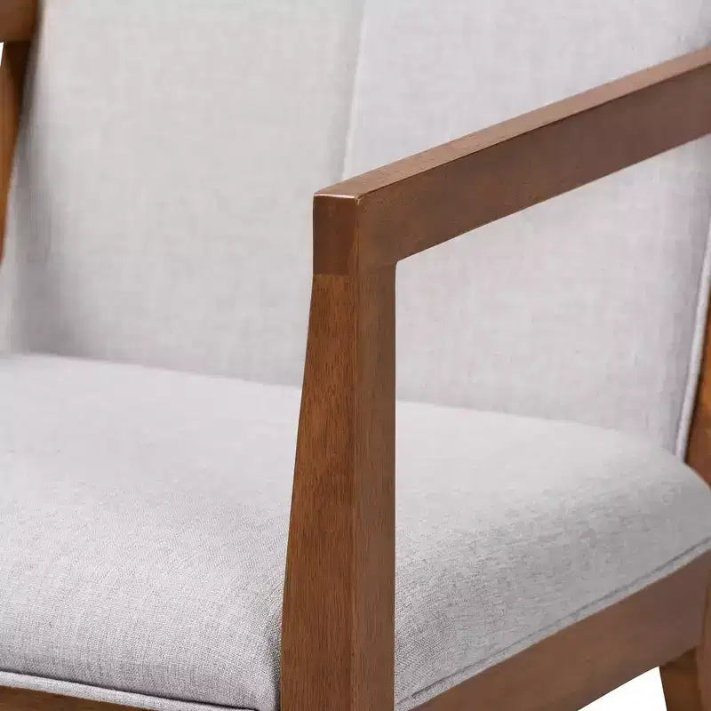 Set of 2 Theresa Fabric Upholstered Wood Living Room Accent Chair - Baxton Studio