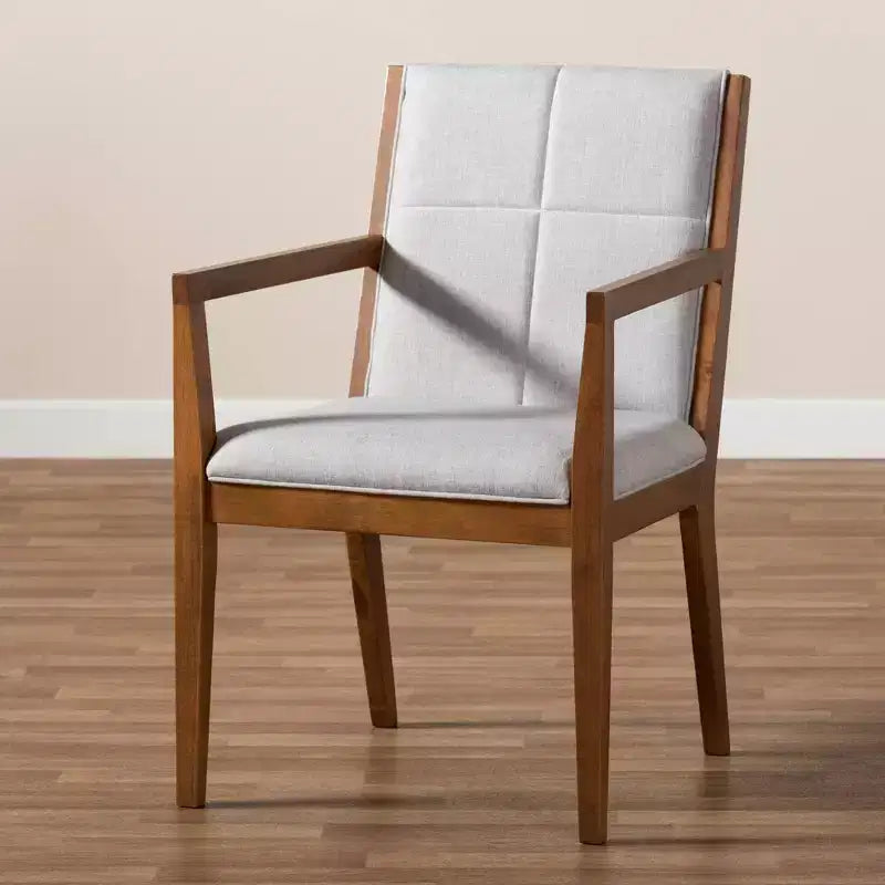 Set of 2 Theresa Fabric Upholstered Wood Living Room Accent Chair - Baxton Studio