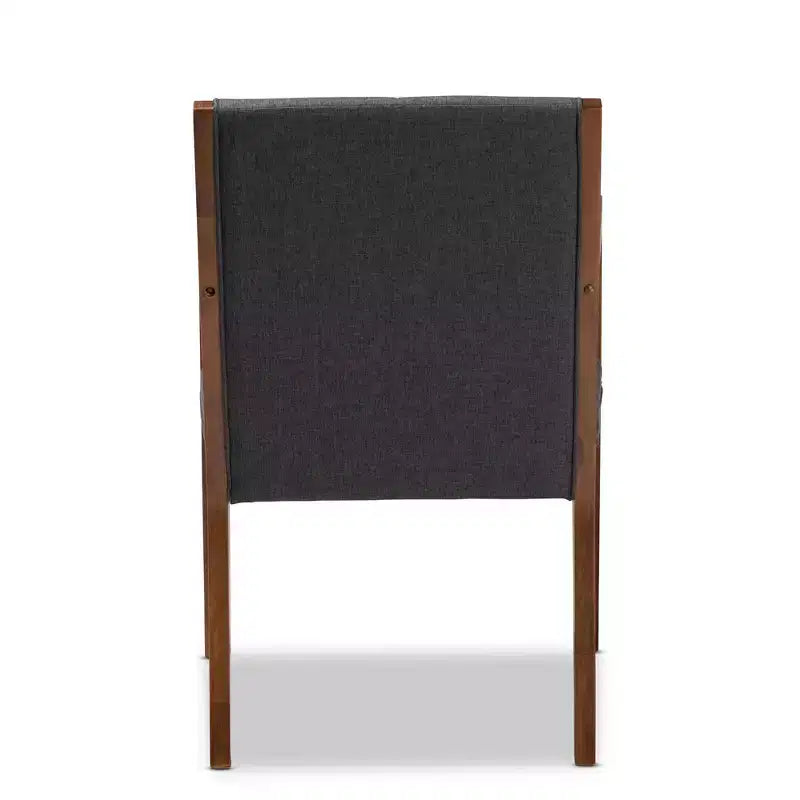 Set of 2 Theresa Fabric Upholstered Wood Living Room Accent Chair - Baxton Studio
