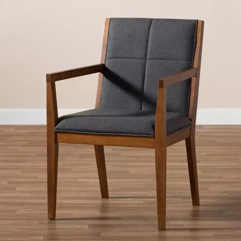 Set of 2 Theresa Fabric Upholstered Wood Living Room Accent Chair - Baxton Studio
