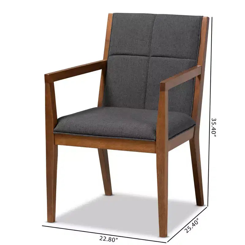 Set of 2 Theresa Fabric Upholstered Wood Living Room Accent Chair - Baxton Studio