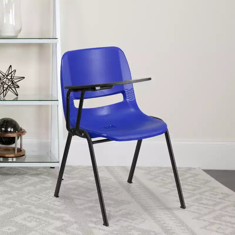Flash Furniture Ergonomic Shell Chair with Right Handed Flip-Up Tablet Arm