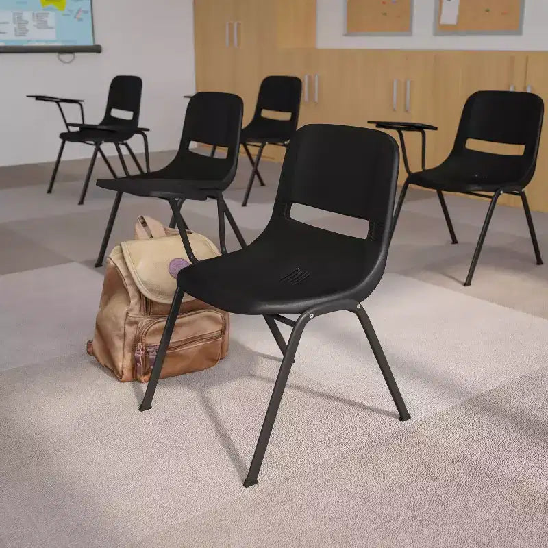 Flash Furniture Ergonomic Shell Chair with Right Handed Flip-Up Tablet Arm