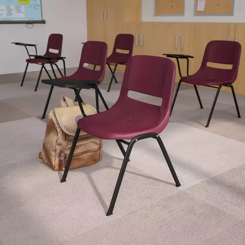 Flash Furniture Ergonomic Shell Chair with Right Handed Flip-Up Tablet Arm