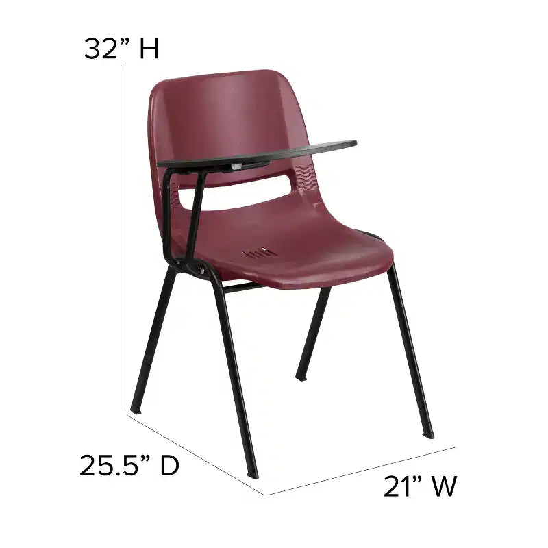 Flash Furniture Ergonomic Shell Chair with Right Handed Flip-Up Tablet Arm