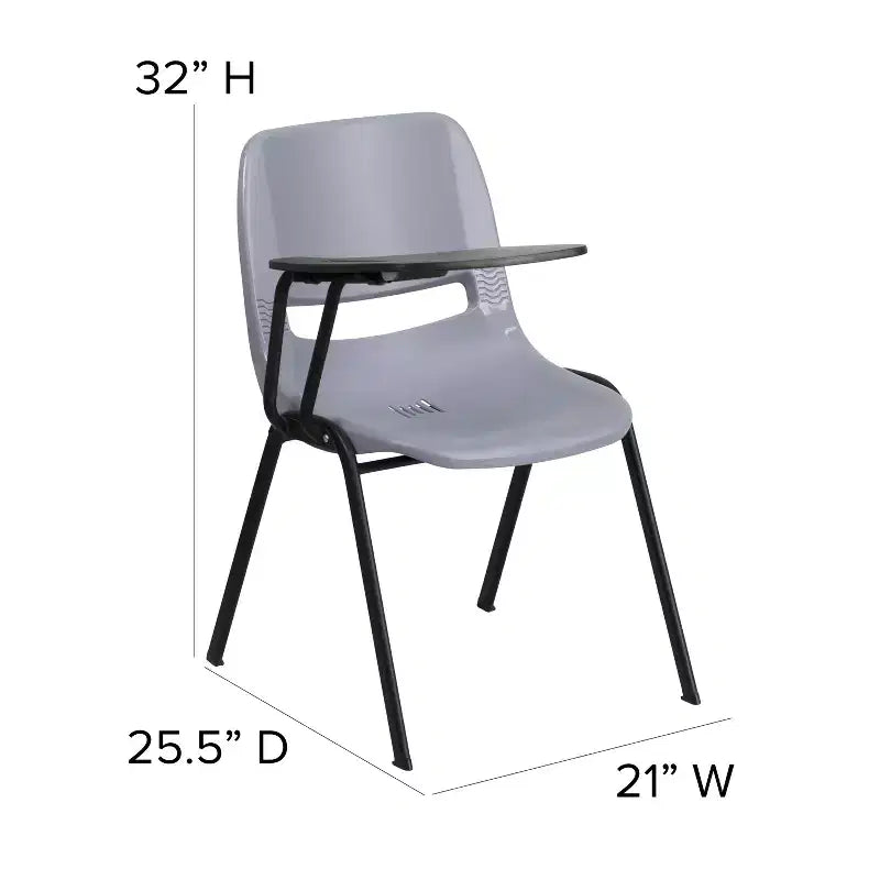 Flash Furniture Ergonomic Shell Chair with Right Handed Flip-Up Tablet Arm