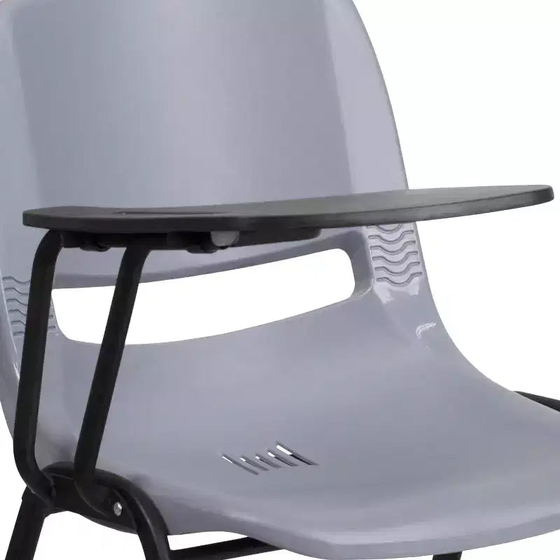 Flash Furniture Ergonomic Shell Chair with Right Handed Flip-Up Tablet Arm