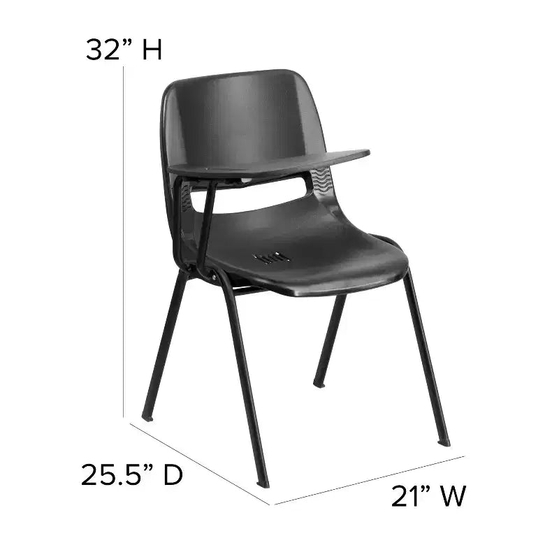 Flash Furniture Ergonomic Shell Chair with Right Handed Flip-Up Tablet Arm