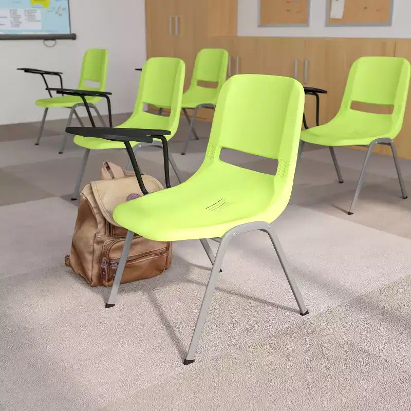 Flash Furniture Ergonomic Shell Chair with Right Handed Flip-Up Tablet Arm