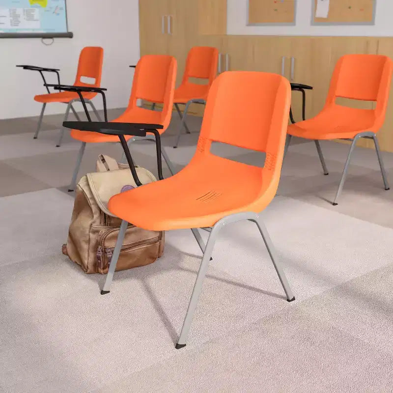 Flash Furniture Ergonomic Shell Chair with Right Handed Flip-Up Tablet Arm