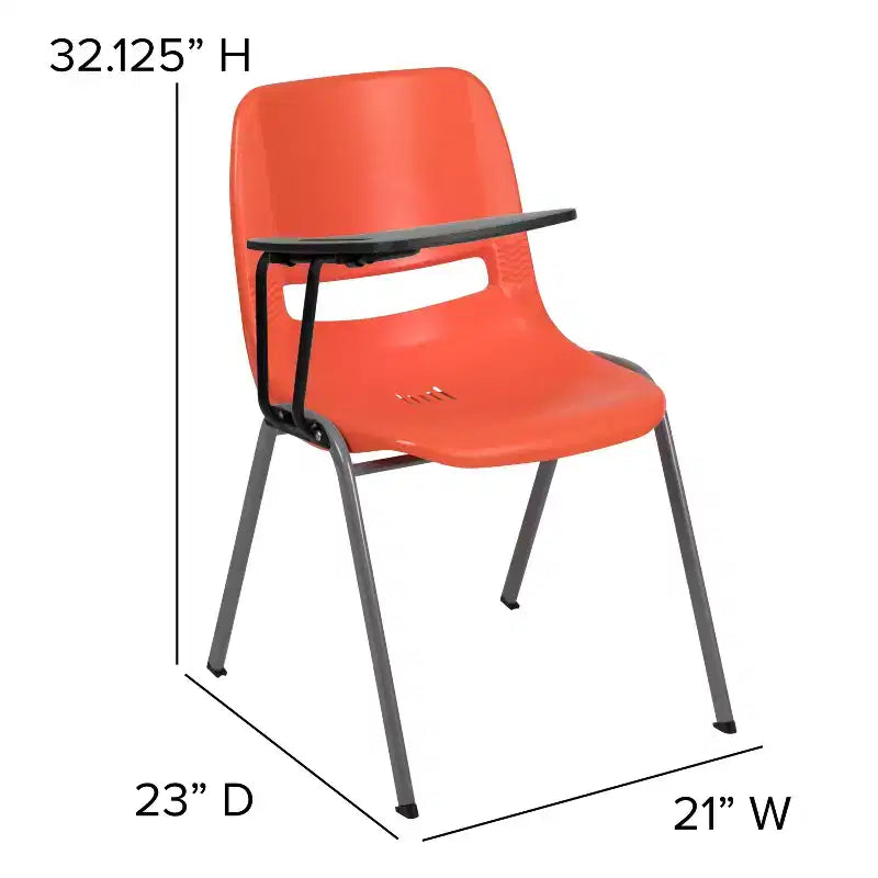 Flash Furniture Ergonomic Shell Chair with Right Handed Flip-Up Tablet Arm