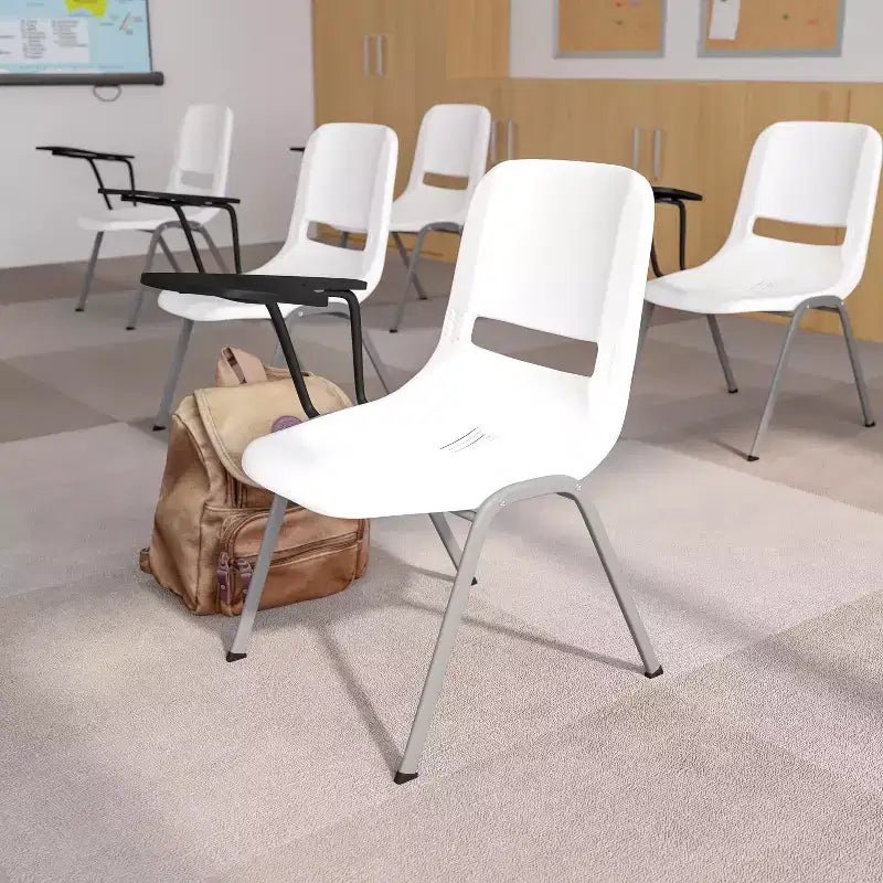 Flash Furniture Ergonomic Shell Chair with Right Handed Flip-Up Tablet Arm