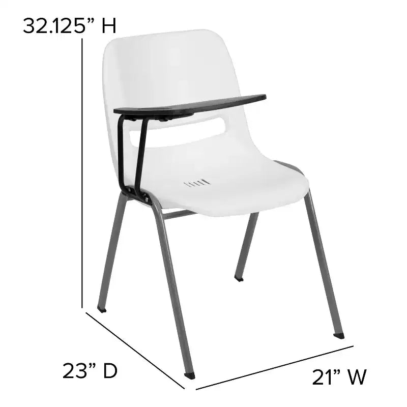 Flash Furniture Ergonomic Shell Chair with Right Handed Flip-Up Tablet Arm