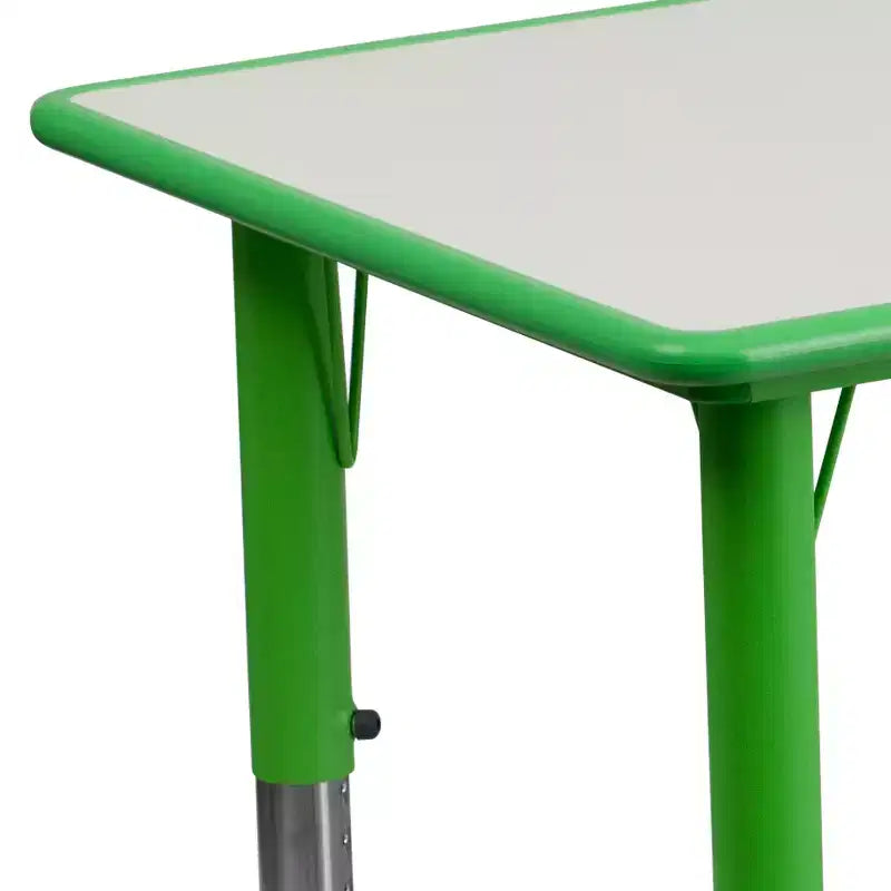 Emma and Oliver 23.625W x 47.25L Rectangular Plastic Height Adjustable Activity Table