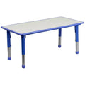 Emma and Oliver 23.625W x 47.25L Rectangular Plastic Height Adjustable Activity Table