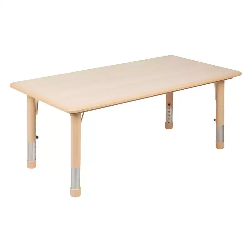 Emma and Oliver 23.625W x 47.25L Rectangular Plastic Height Adjustable Activity Table