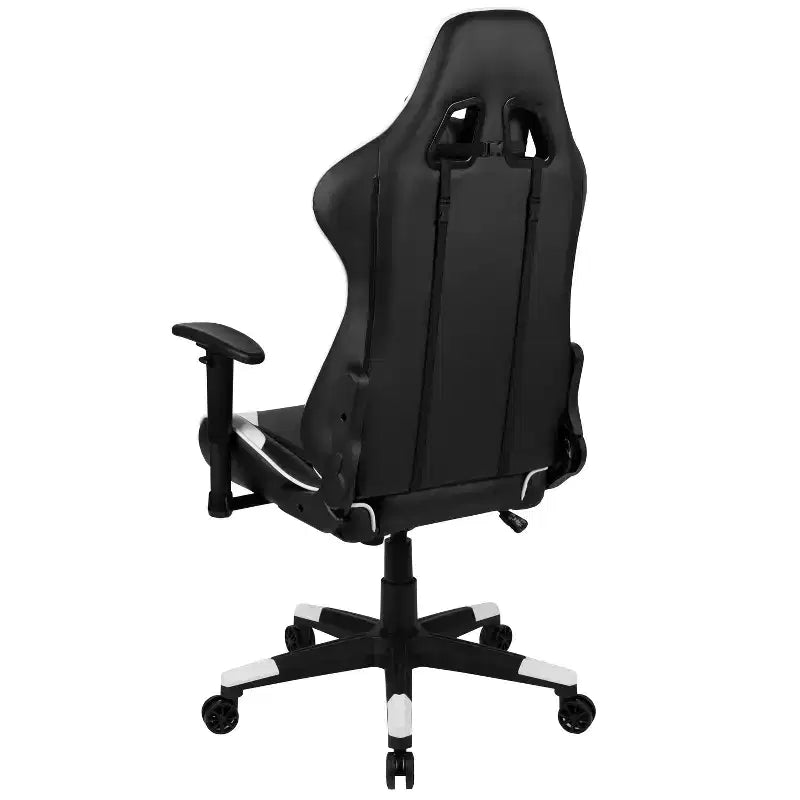 Sedia da gaming ergonomica da corsa Emma e Oliver con schienale completamente reclinabile in similpelle rossa