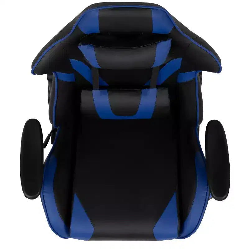 Sedia da gaming ergonomica da corsa Emma e Oliver con schienale completamente reclinabile in similpelle rossa
