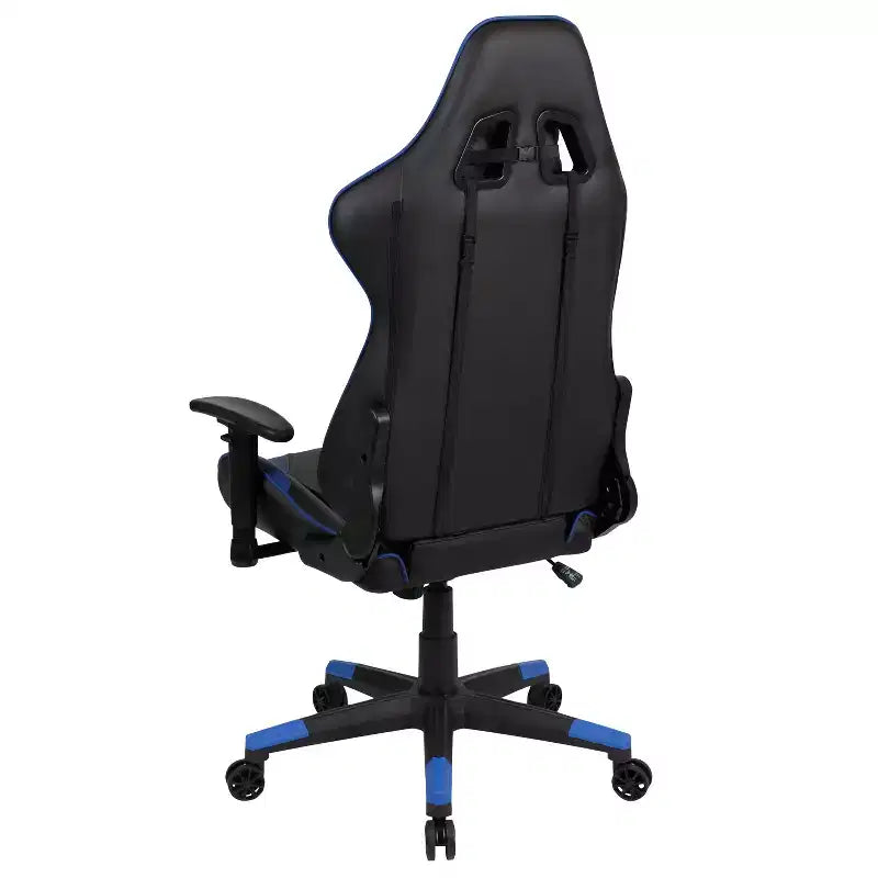 Sedia da gaming ergonomica da corsa Emma e Oliver con schienale completamente reclinabile in similpelle rossa